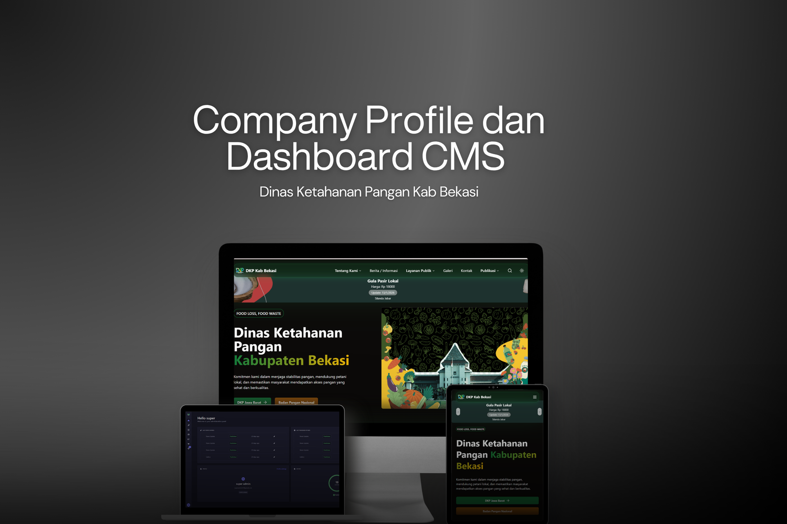 Company Profile dan Dashboard CMS Dinas Ketahanan Pangan